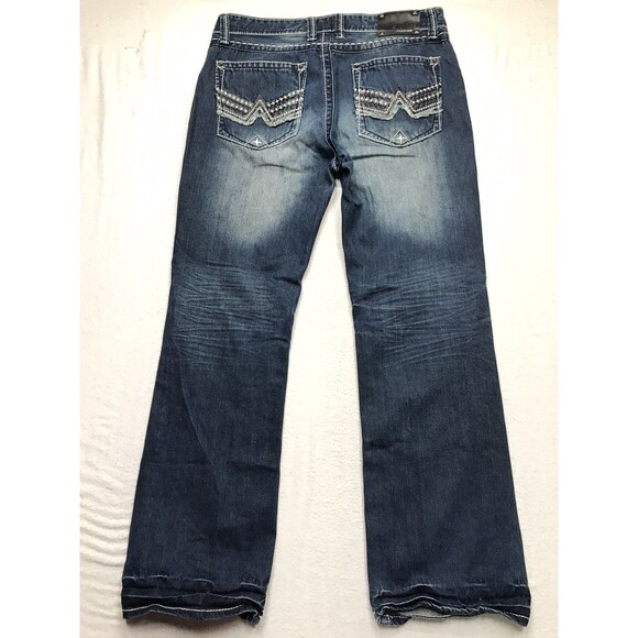 BUCKLE BLACK Premium Jeans Men 34x32 Low Rise Boot Button Fly Whisker Honeycomb - Picture 2 of 16